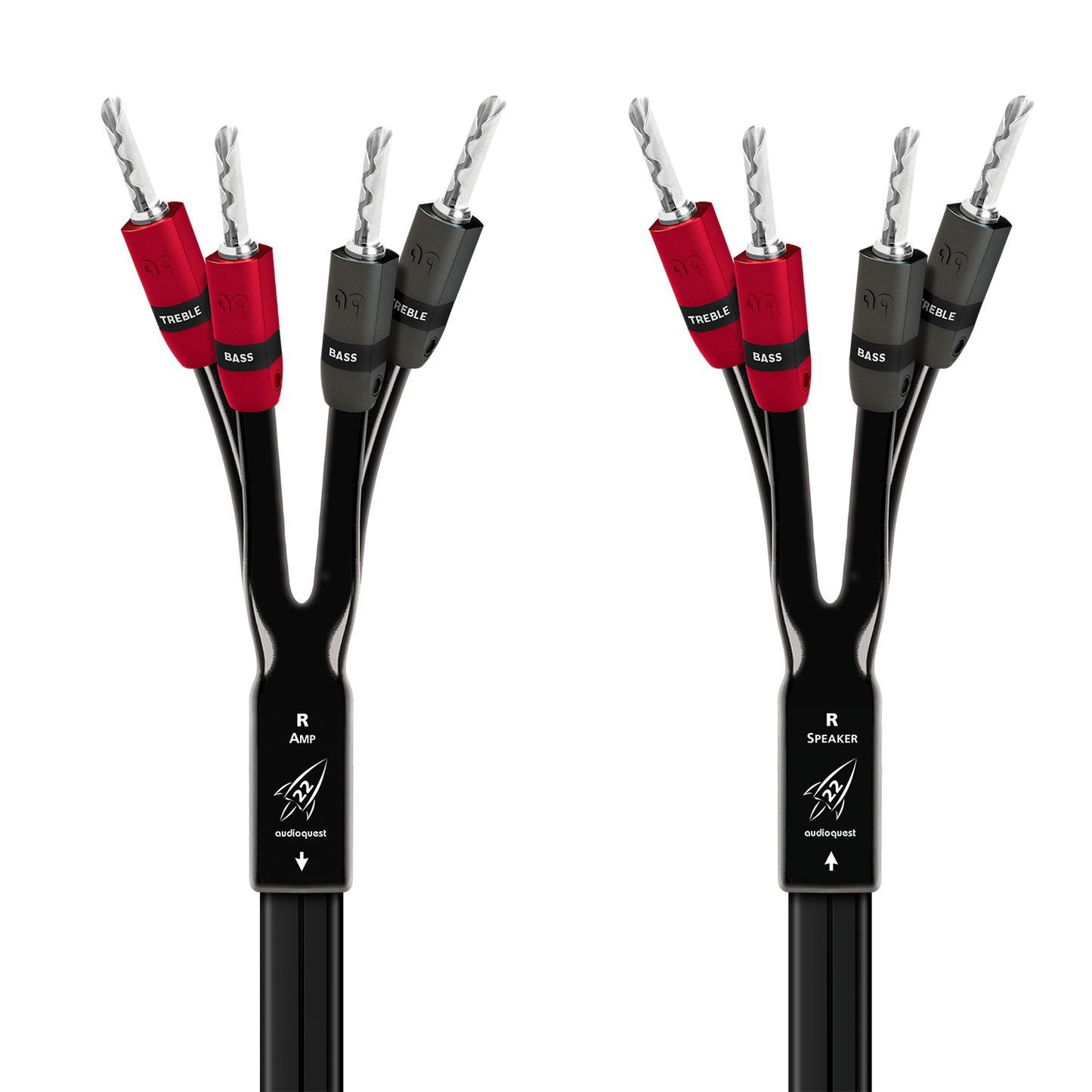 AudioQuest Rocket 22 Single BiAmp Speaker Cable w/ SureGrip 300 Connectors