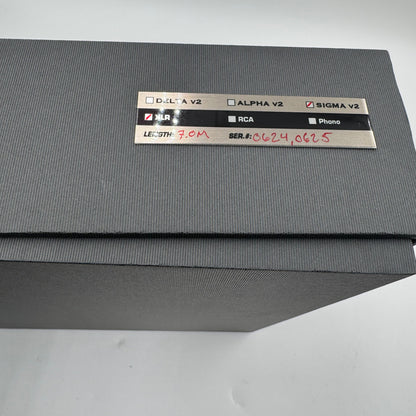 Shunyata Research Sigma V2 Balanced Interconnects XLR 7 meter Length Demo