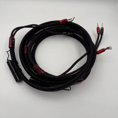 AudioQuest William Tell Zero Tech speaker cables 8ft spade> Banana 1 pair