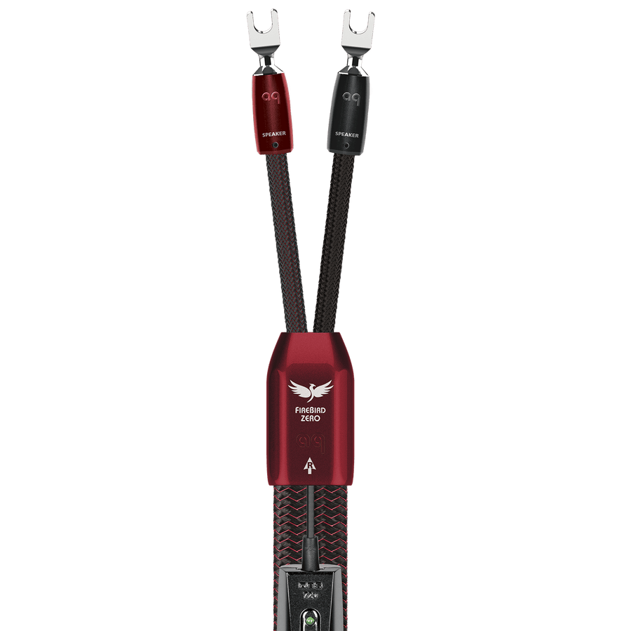 AudioQuest 1 pair 3ft Firebird Zero and Bass speaker cables Spade > Spade - Sunny Components Inc.