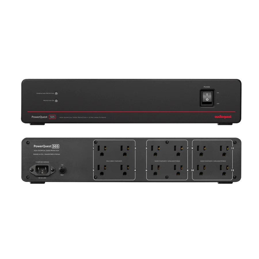 PowerQuest 505. 12-Outlet Power Conditioner & Non-Sacrificial Surge Protector - Sunny Components Inc.