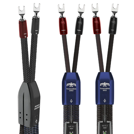 AudioQuest Thunderbird 10ft Bi-Wire Speaker Cables Zero + Bass.