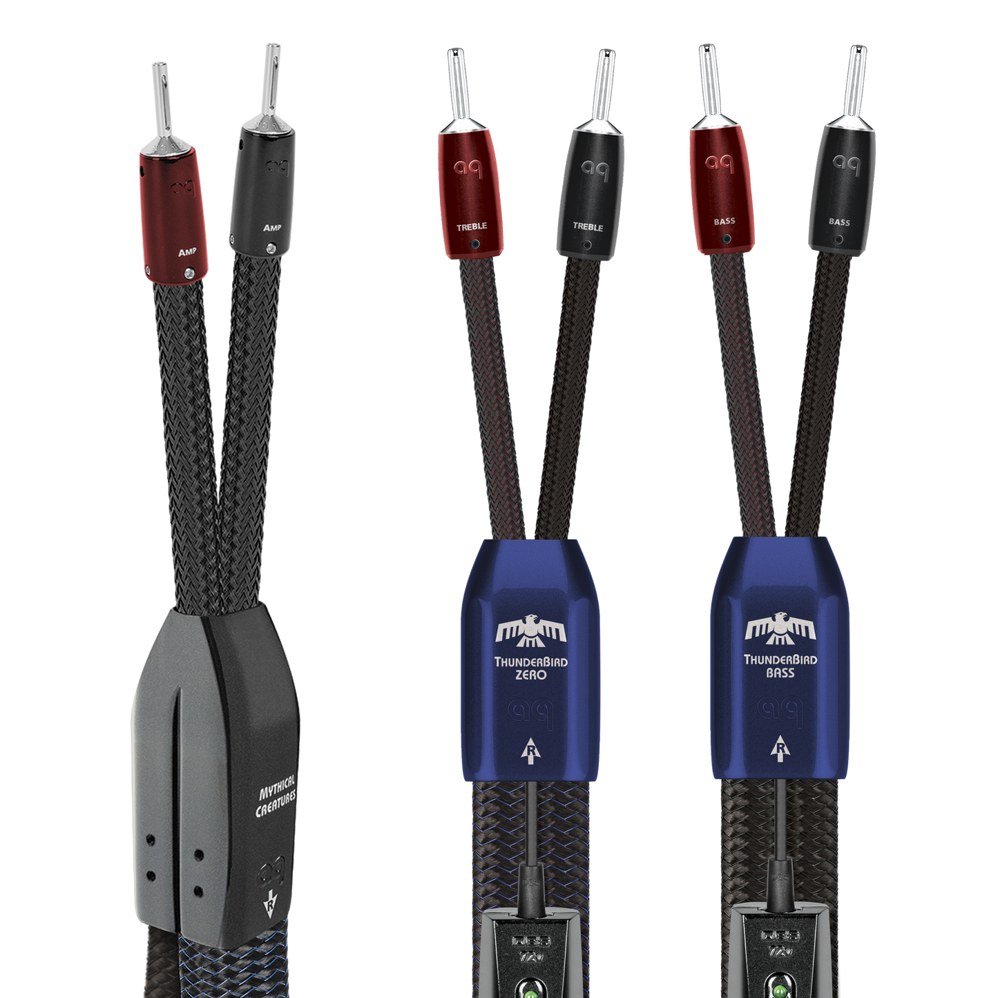 AudioQuest ThunderBird ZERO BiWire COMBO Speaker Cable w/ ZERO for Treble & BASS for Bass
