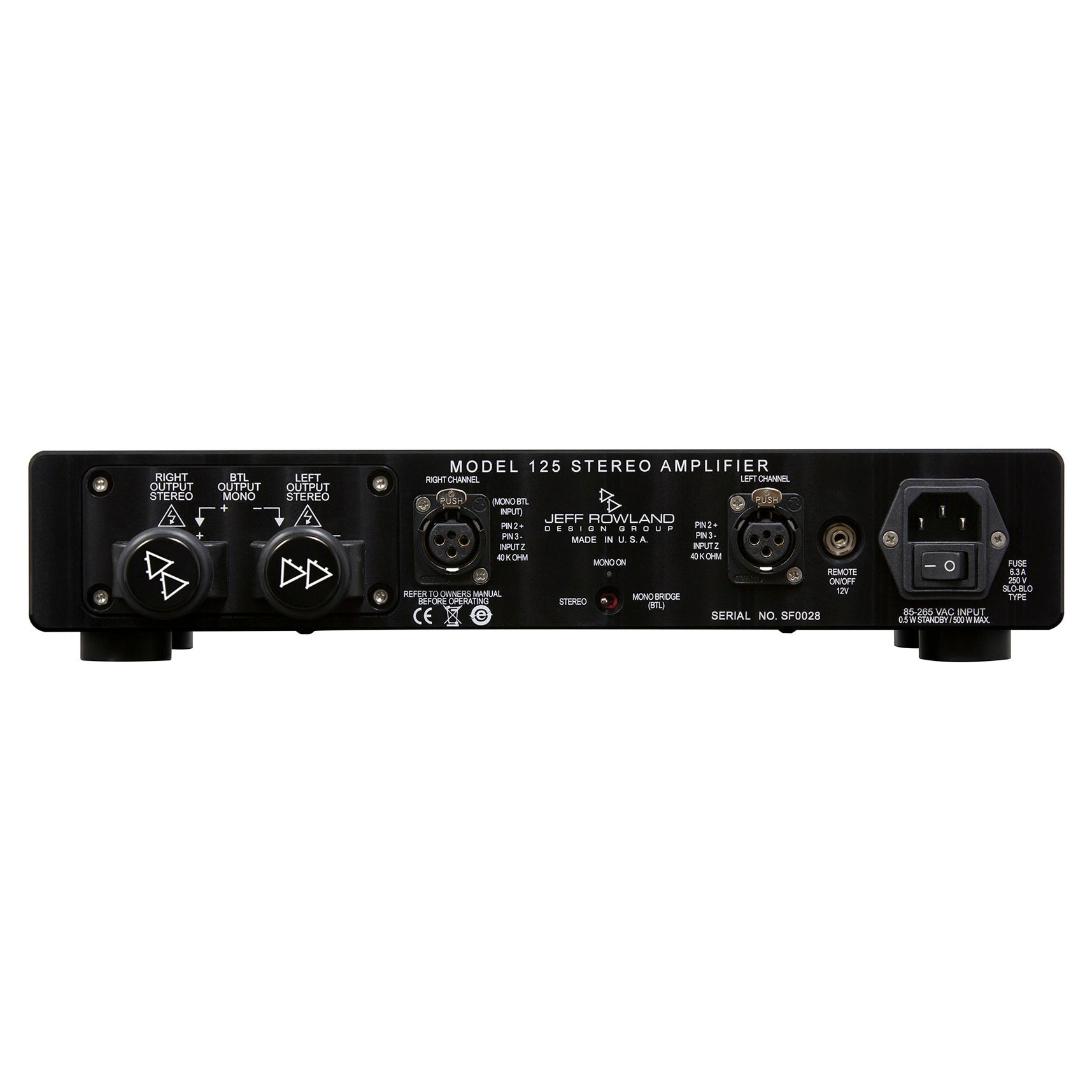 Jeff Rowland Model 125 Stereo Power Amplifier | Sunny Audio Video