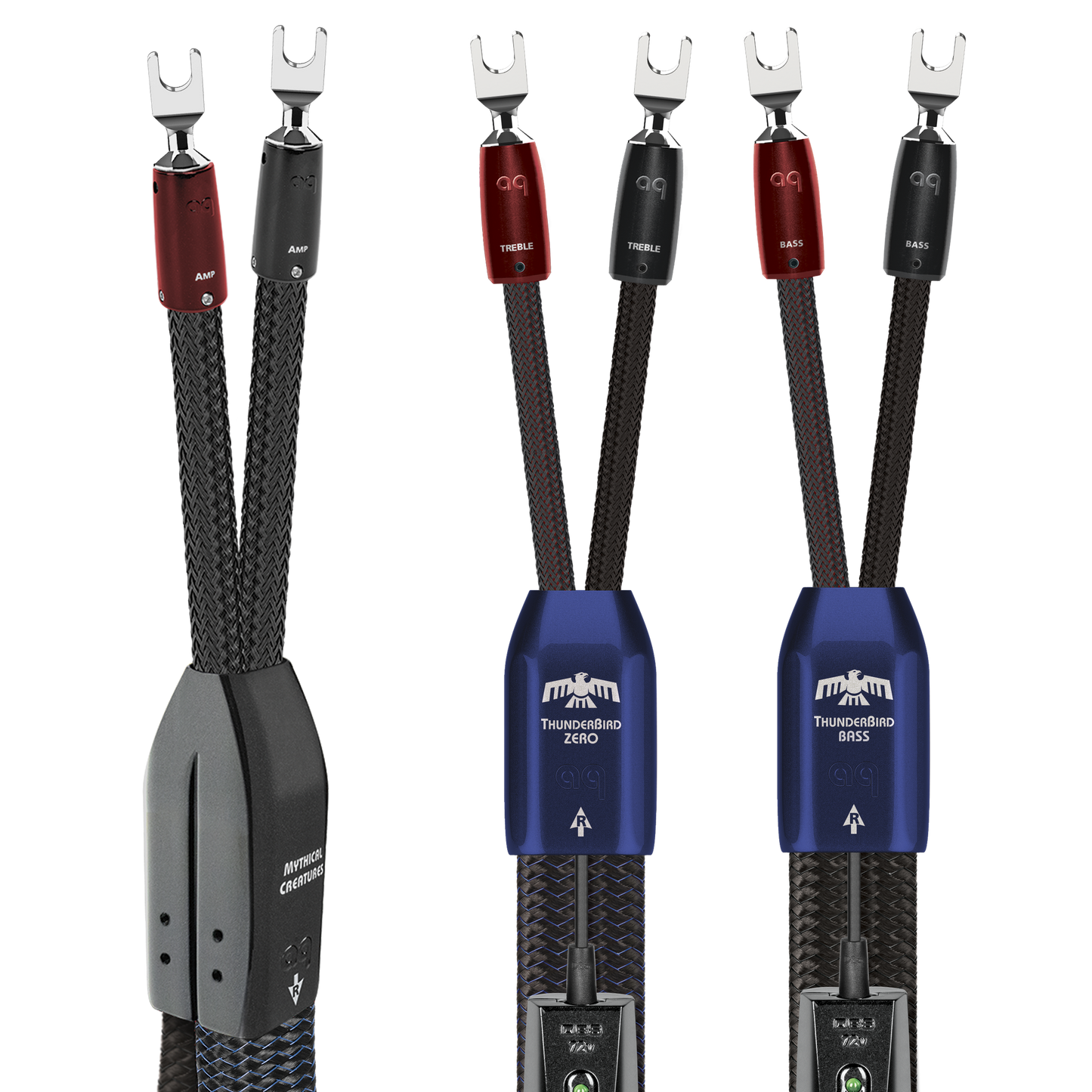 AudioQuest ThunderBird ZERO BiWire COMBO Speaker Cable w/ ZERO for Treble & BASS for Bass
