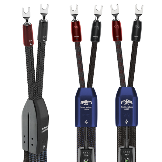 AudioQuest ThunderBird ZERO BiWire COMBO Speaker Cable w/ ZERO for Treble & BASS for Bass